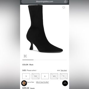 Loeffler Randall Black Stretch Suede Tatum Boots sz 7.5